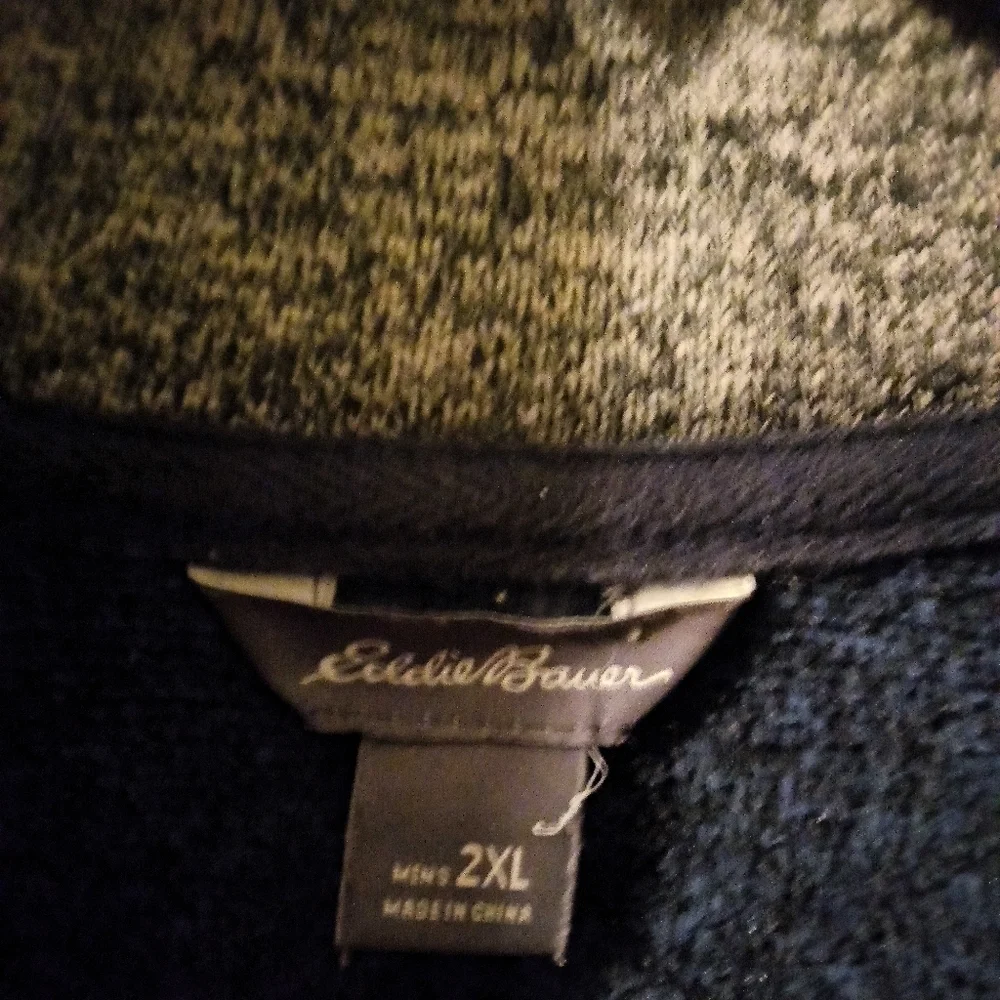Eddie Bauer Blue Mens XXL Radiator Pullover Half Zip Comfortable Quality GUC